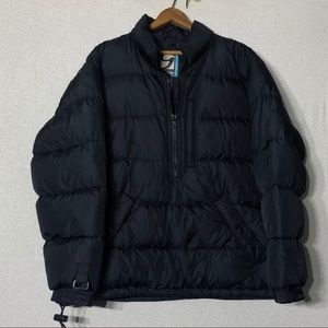 Black half zip puffer jacket